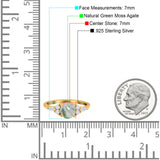 Art Deco Round Natural Stone Wedding Ring