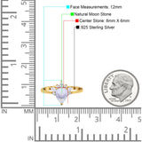 Pear Teardrop Natural Stone Wedding Ring