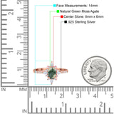 Oval Natural Stone Floral  Ring