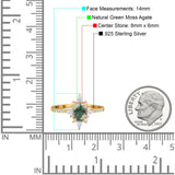 Oval Natural Stone Floral  Ring