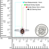 Oval Natural Stone Floral  Ring