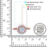 Art Deco Round Natural Stone Floral Ring