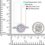 Art Deco Round Natural Stone Floral Ring