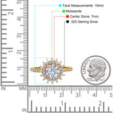 Art Deco Round Natural Stone Floral Ring
