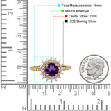 Art Deco Round Natural Stone Floral Ring