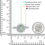 Art Deco Round Natural Stone Floral Ring