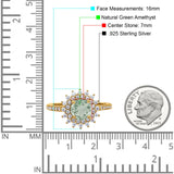 Art Deco Round Natural Stone Floral Ring