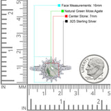 Art Deco Round Natural Stone Floral Ring