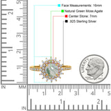 Art Deco Round Natural Stone Floral Ring