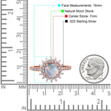 Art Deco Round Natural Stone Floral Ring