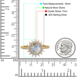 Art Deco Round Natural Stone Floral Ring