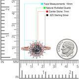 Art Deco Round Natural Stone Floral Ring