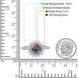 Art Deco Round Natural Stone Floral Ring