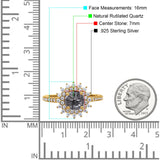 Art Deco Round Natural Stone Floral Ring