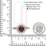 Art Deco Round Natural Stone Floral Ring