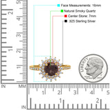 Art Deco Round Natural Stone Floral Ring