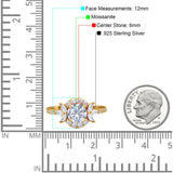 Vintage Style Round Natural Stone Flower Ring