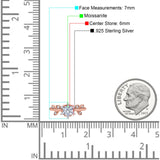 Art Deco Round Natural Stone Floral Ring