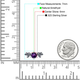 Art Deco Round Natural Stone Floral Ring