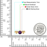 Art Deco Round Natural Stone Floral Ring