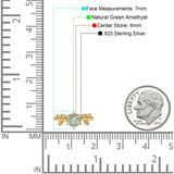 Art Deco Round Natural Stone Floral Ring