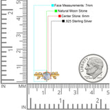 Art Deco Round Natural Stone Floral Ring