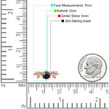 Art Deco Round Natural Stone Floral Ring