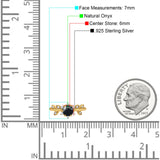 Art Deco Round Natural Stone Floral Ring