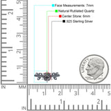 Art Deco Round Natural Stone Floral Ring