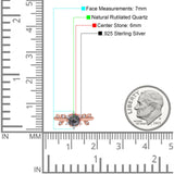 Art Deco Round Natural Stone Floral Ring