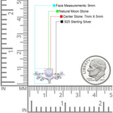 Floral Pear Teardrop Natural Stone Chevron Ring