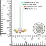 Floral Pear Teardrop Natural Stone Chevron Ring