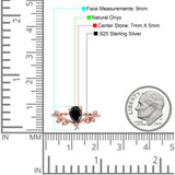 Floral Pear Teardrop Natural Stone Chevron Ring