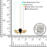 Floral Pear Teardrop Natural Stone Chevron Ring