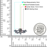 Floral Pear Teardrop Natural Stone Chevron Ring