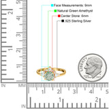 Art Deco Round Natural Stone Flower Ring