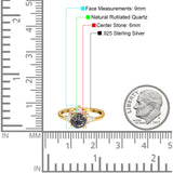 Art Deco Round Natural Stone Flower Ring