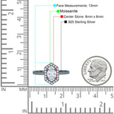 Art Deco Oval Natural Stone Hexagonal Ring