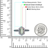 Art Deco Oval Natural Stone Hexagonal Ring