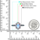 Art Deco Oval Natural Stone Hexagonal Ring