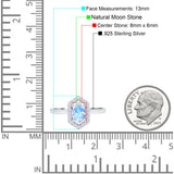 Art Deco Oval Natural Stone Hexagonal Ring