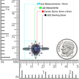 Pear Teardrop Natural Stone Floral Ring