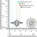 Pear Teardrop Natural Stone Floral Ring