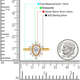 Pear Teardrop Natural Stone Floral Ring