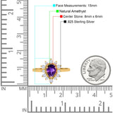 Pear Teardrop Natural Stone Floral Ring