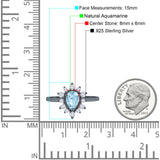 Pear Teardrop Natural Stone Floral Ring