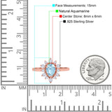 Pear Teardrop Natural Stone Floral Ring