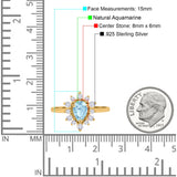 Pear Teardrop Natural Stone Floral Ring