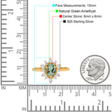 Pear Teardrop Natural Stone Floral Ring