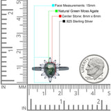 Pear Teardrop Natural Stone Floral Ring